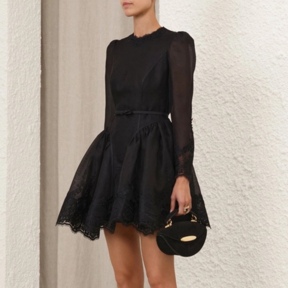 Zimmermann HYPNOTIC LACE TRIM MINI DRESS